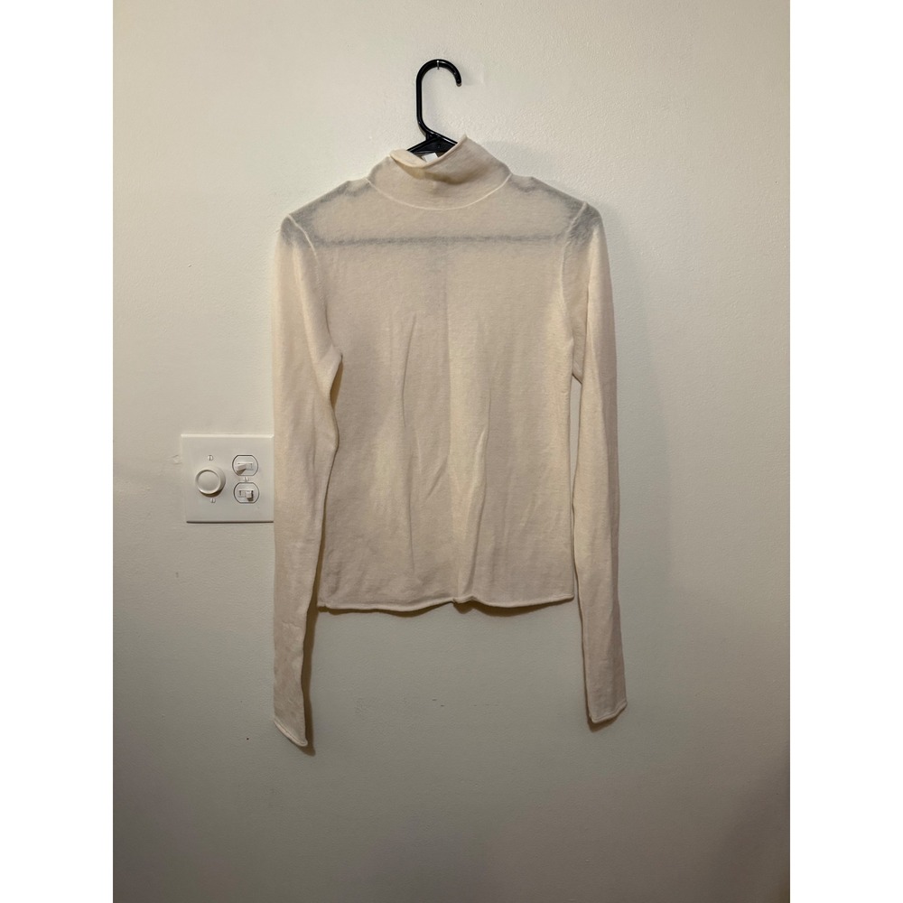 Skims Sheer Cashmere Turtleneck Egret Size S NWT $178 MSRP